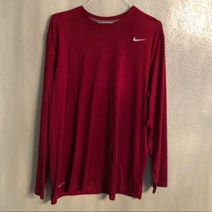 Men’s Maroon Nike Dri-Fit Long Sleeve Shirt